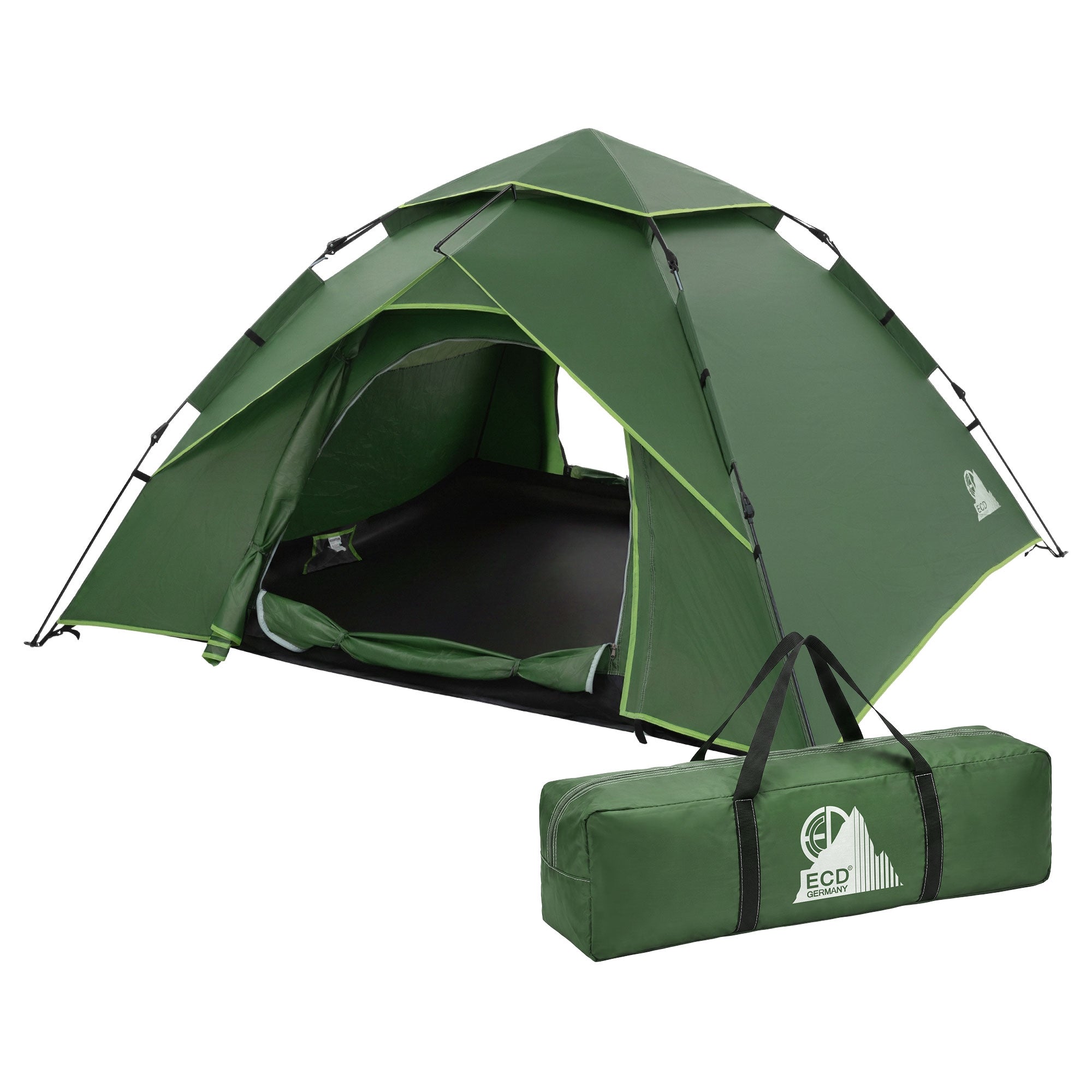 ECD Germany Tente Camping Pop-Up 4 Places Grise Double Paroi