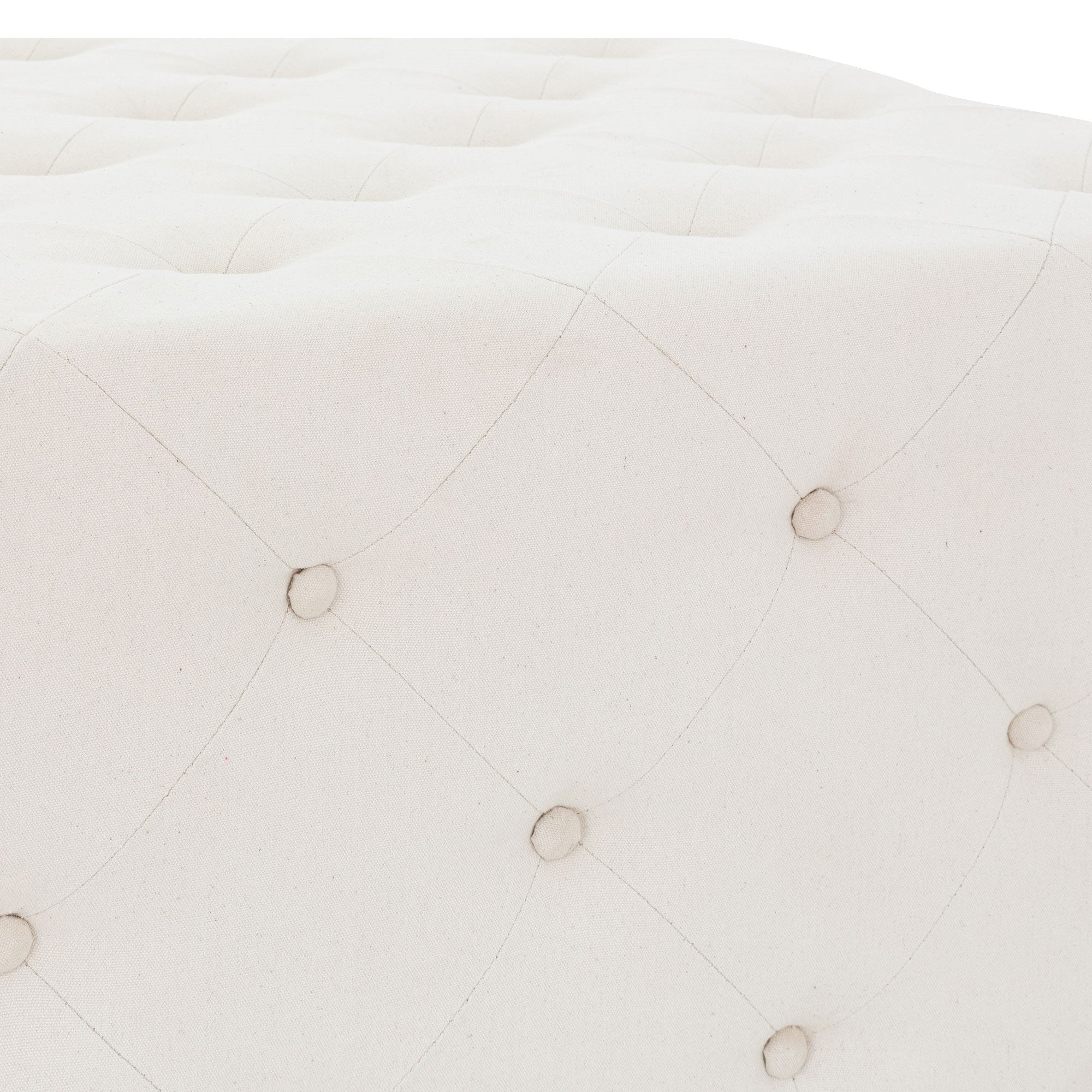 ECD Germany Möbel pouf XXL crème 90x45x90 cm lin
