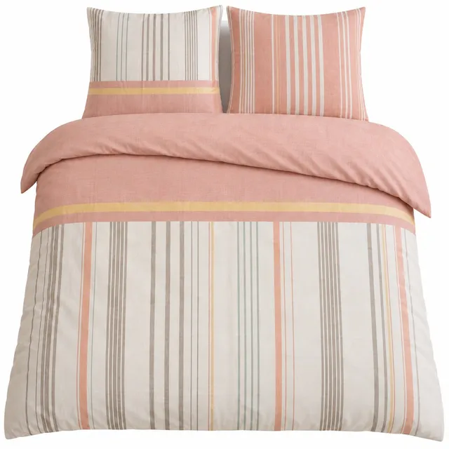 Stokomani Maison Parure de lit Modadom coton rose 240x220 cm