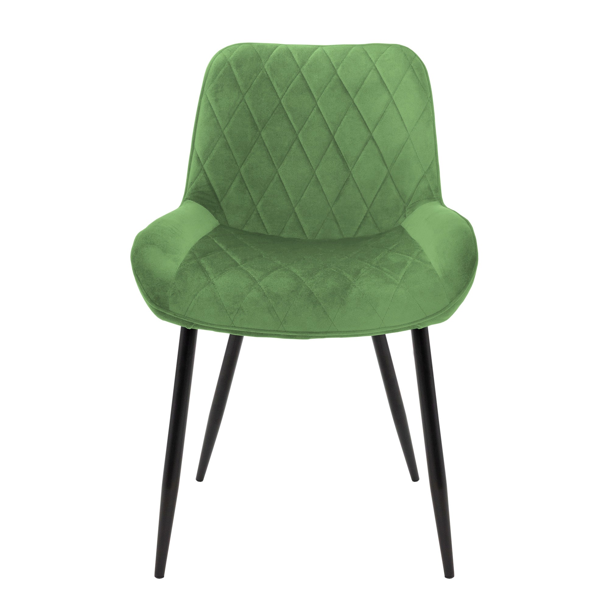 ECD Möbel Chaises velours sauge accoudoirs x6 pieds métal
