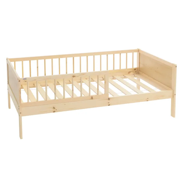 ECD Germany Kinder lit enfant pin naturel 80x160 cm barrière