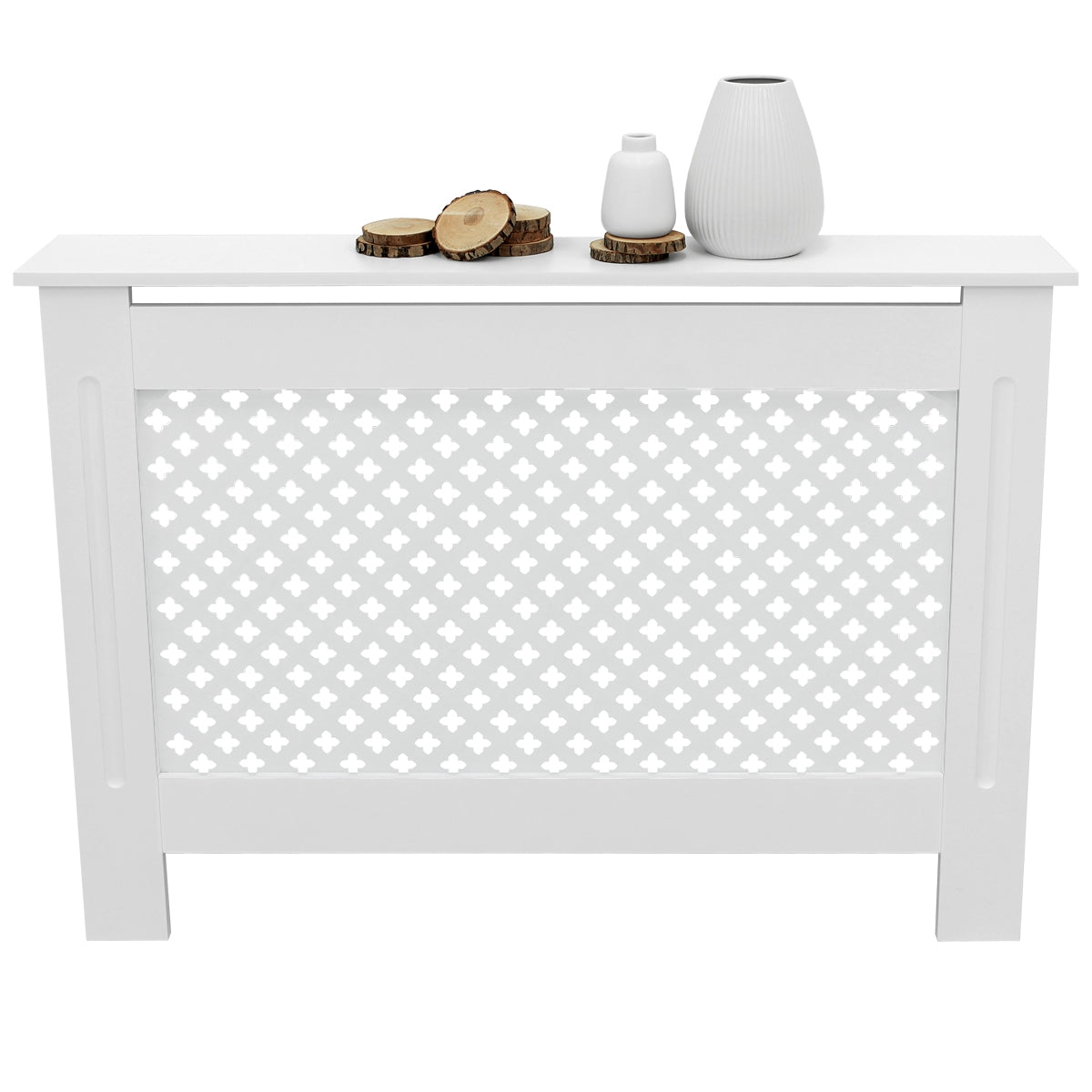ECD Germany cache-radiateur blanc MDF 112x19x82 cm losange