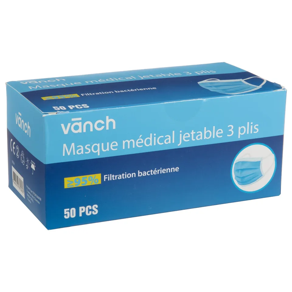 Stokomani Beauté et bien-être Boîte 50 masques chirurgicaux jetables
