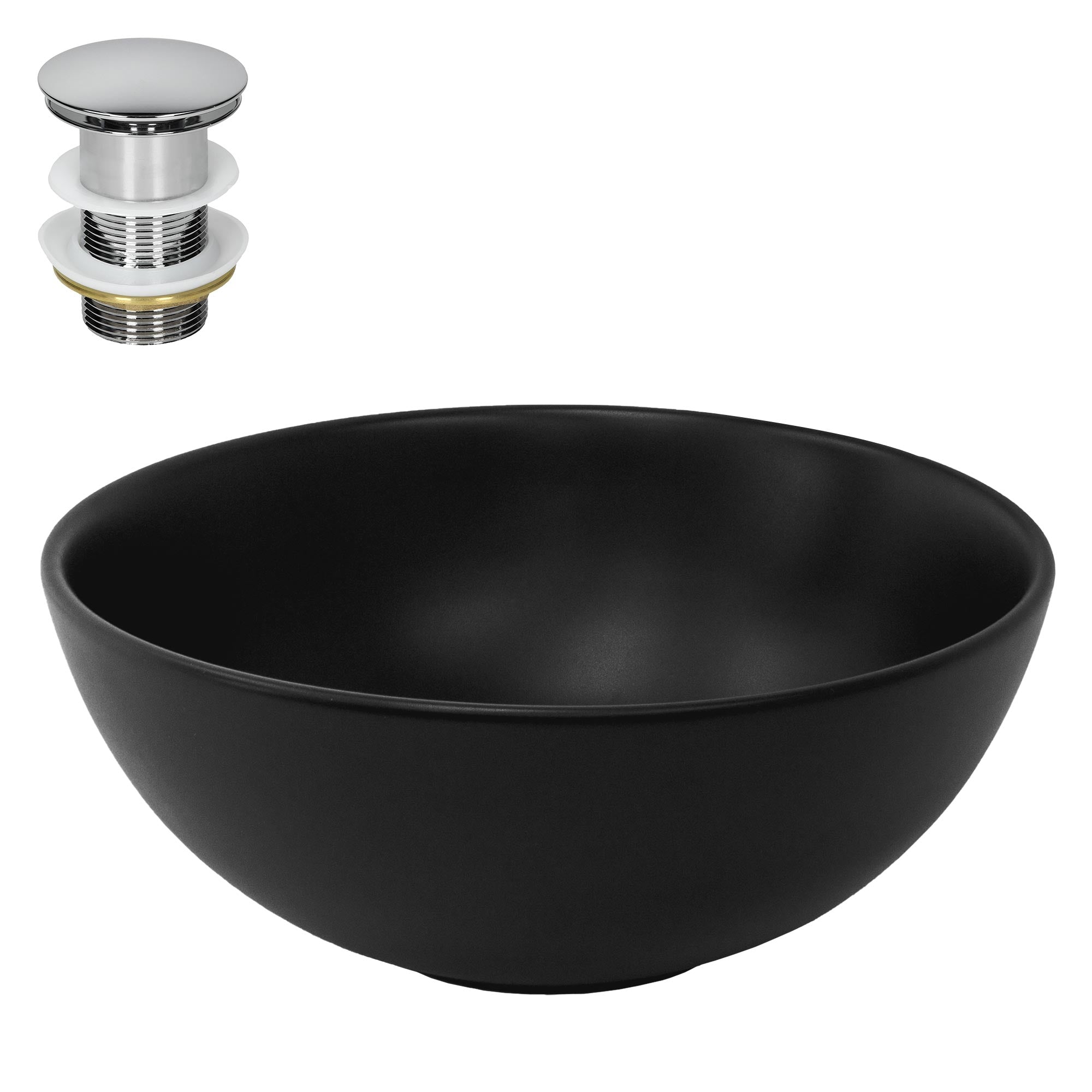 LuxeBath vasque à poser 32x13,5 cm noire céramique avec bonde