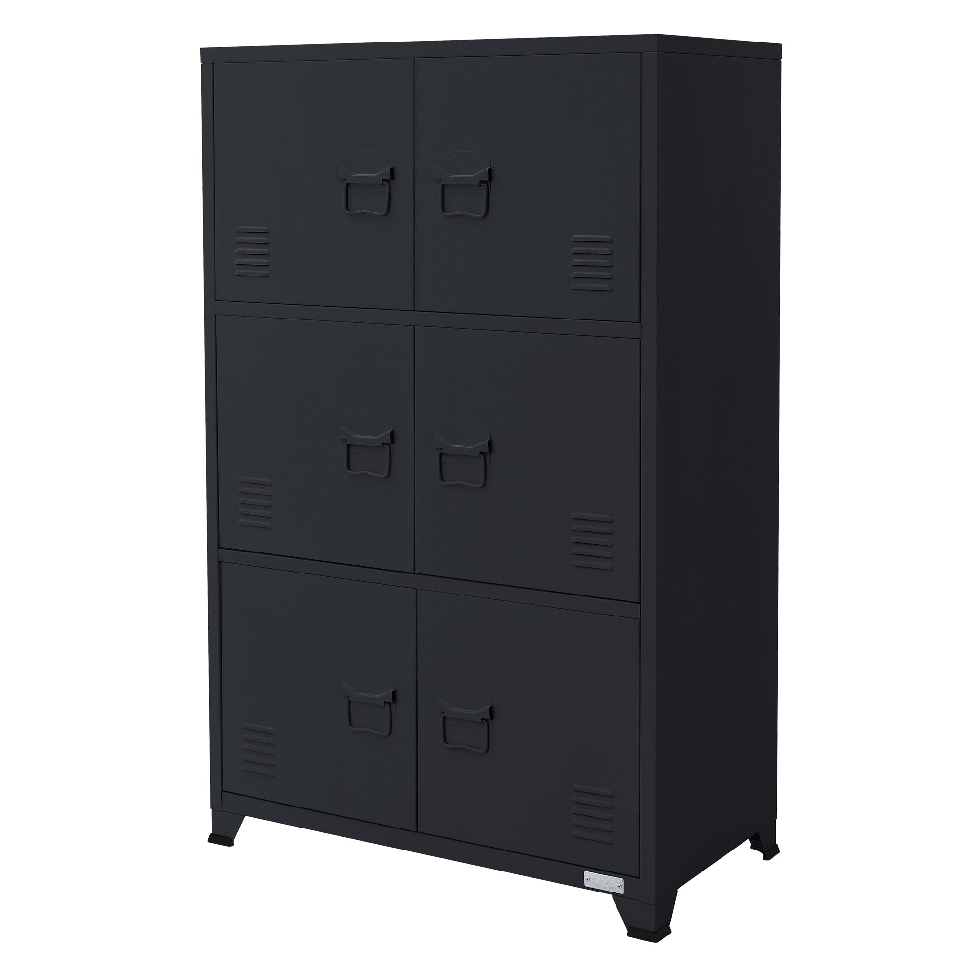 ECD Germany armoire bureau anthracite 75x40x120 cm acier 3 cases