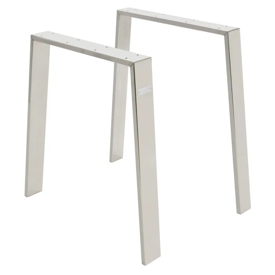 ECD Germany ML-Design pieds de table 72 cm argent lot de 2 acier