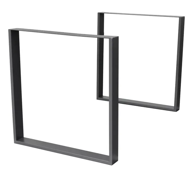 ECD Germany Möbel pieds de table en U anthracite acier 90x72 cm