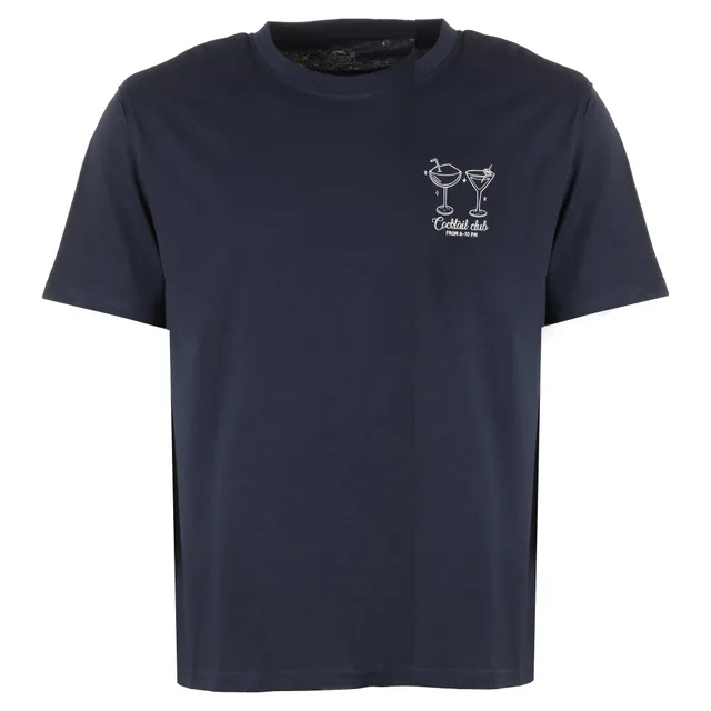 Stokomani Mode Tee-shirt print bleu foncé homme coton