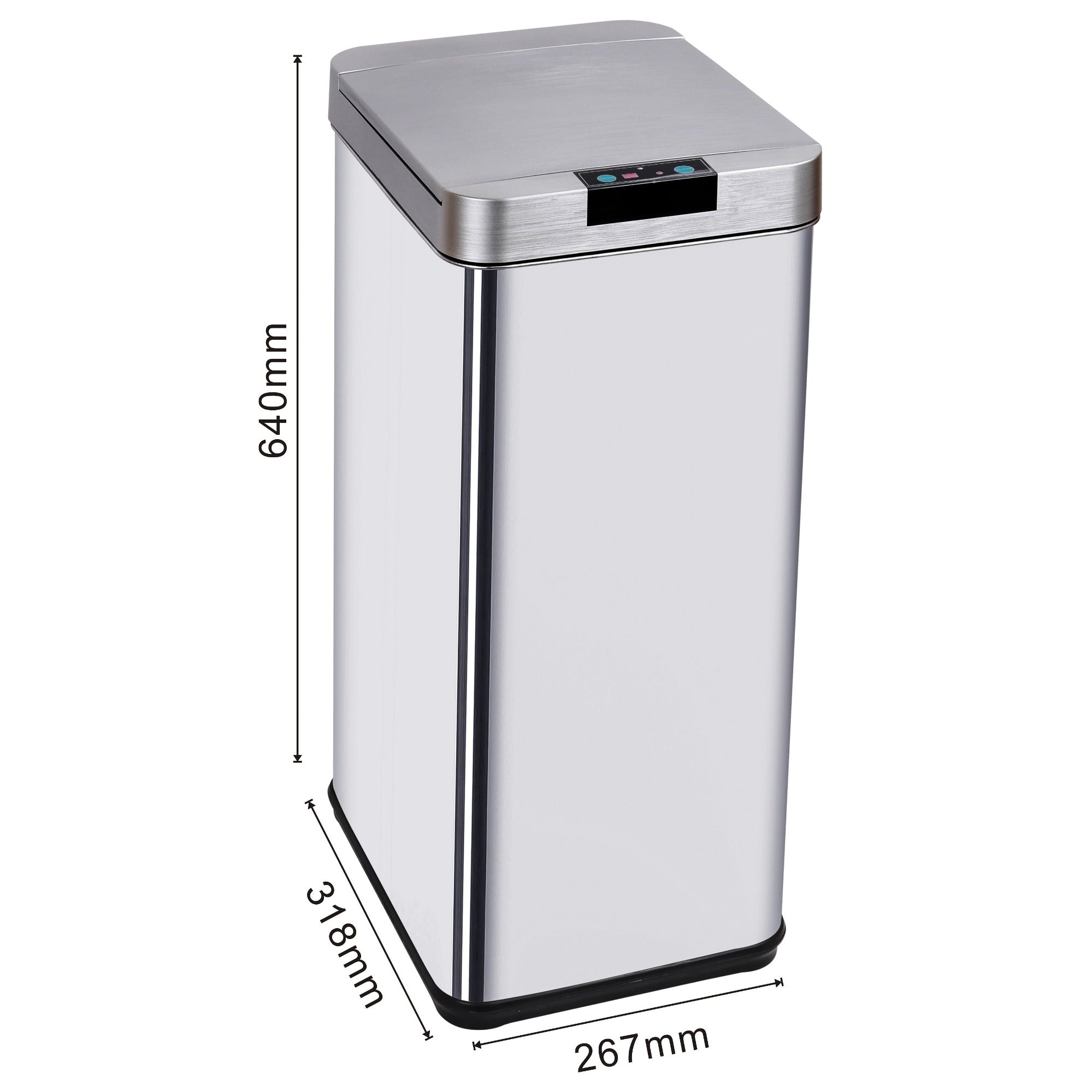 Parkside Poubelle automatique 50L acier inox capteur sans contact