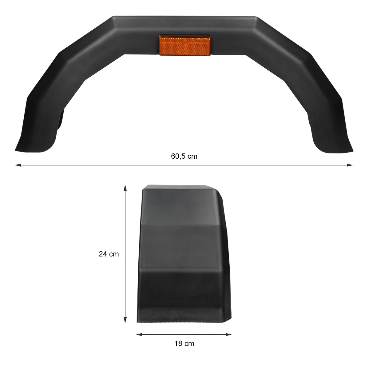 ECD 10" lot 2 garde-boue remorque plastique noir