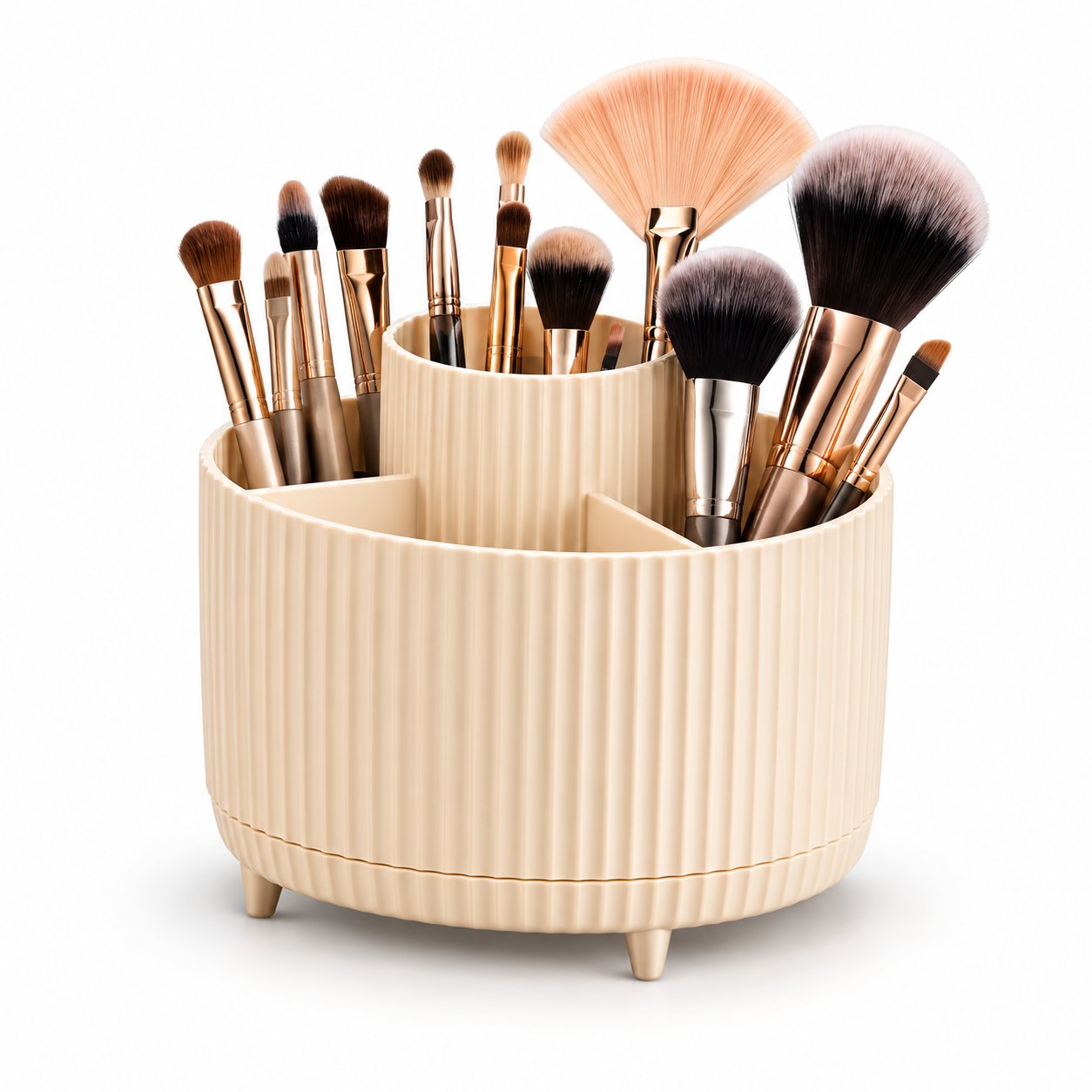 Stokomani Beauté Organisateur Pinceaux Maquillage Beige Strié