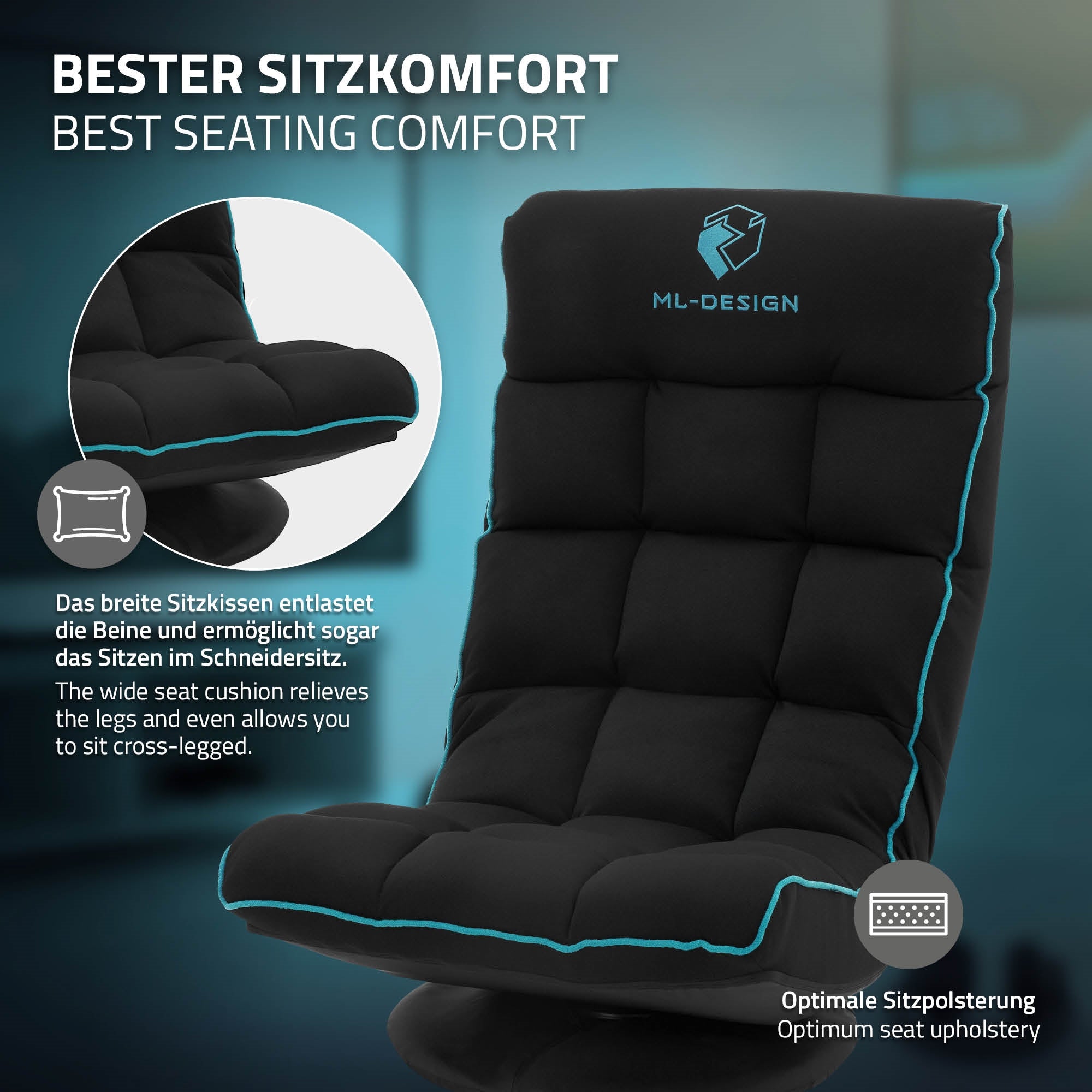 ECD Germany Möbel fauteuil gaming de sol vert dossier réglable