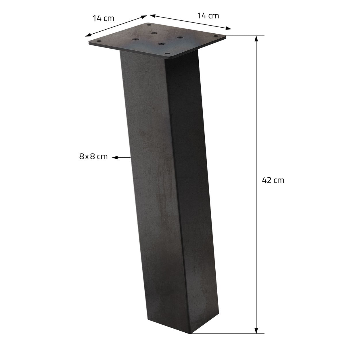 ECD Möbel Pied de table acier 42 cm lot 4 incliné 500 kg