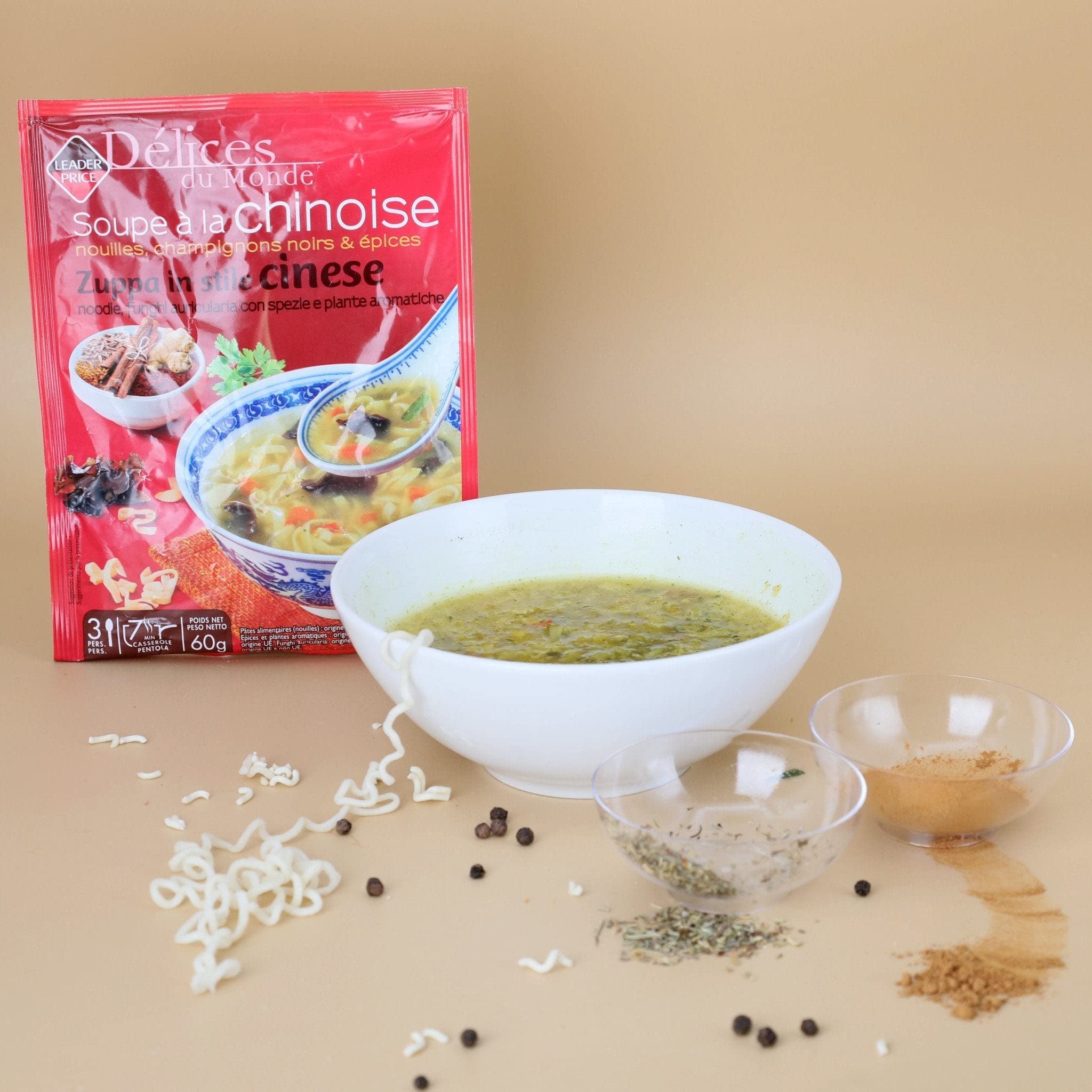 Leader Price Délices du Monde Soupe Chinoise 60g Champignons Noirs
