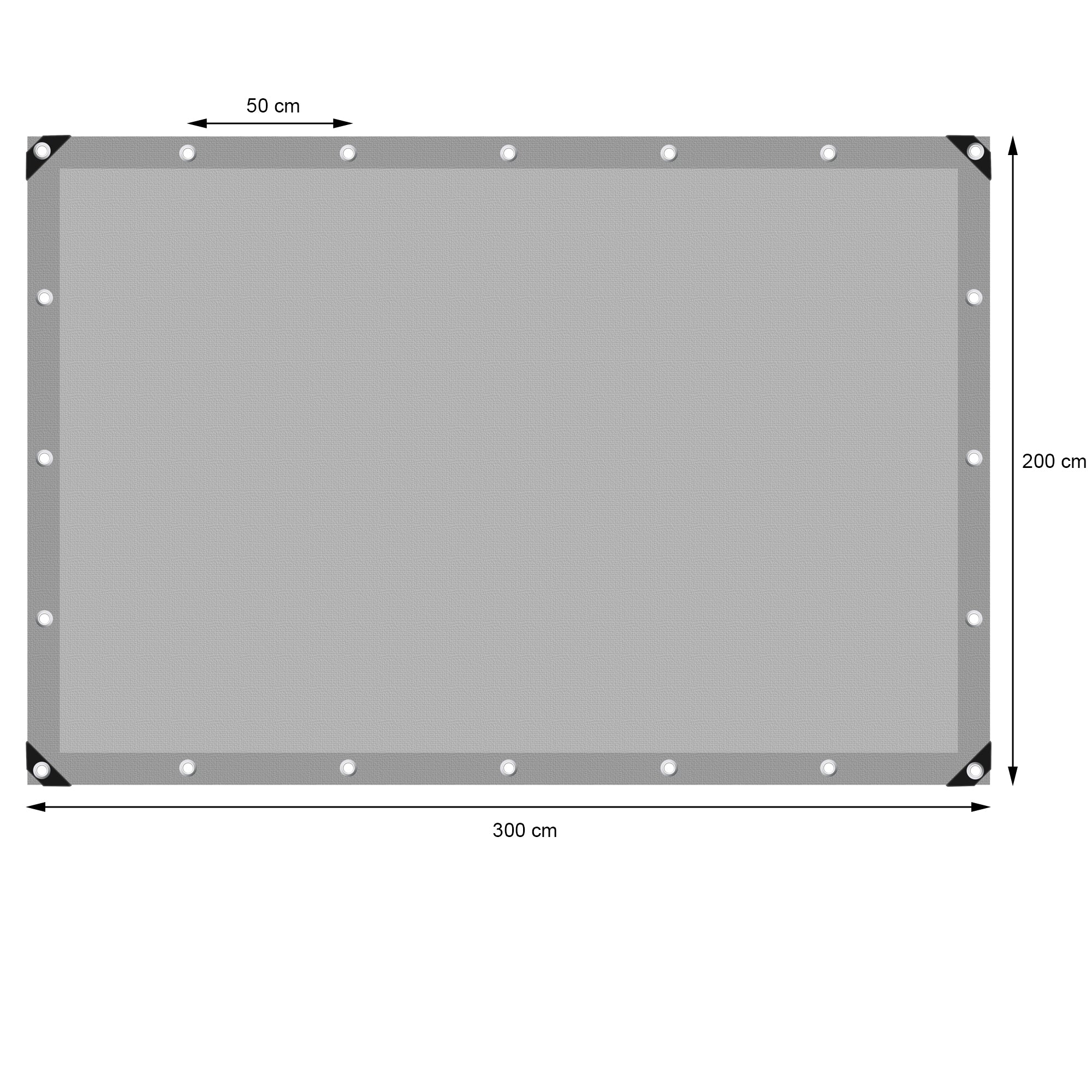 ECD Germany bâche protection grise 2x3 m 180g/m² PE à œillets