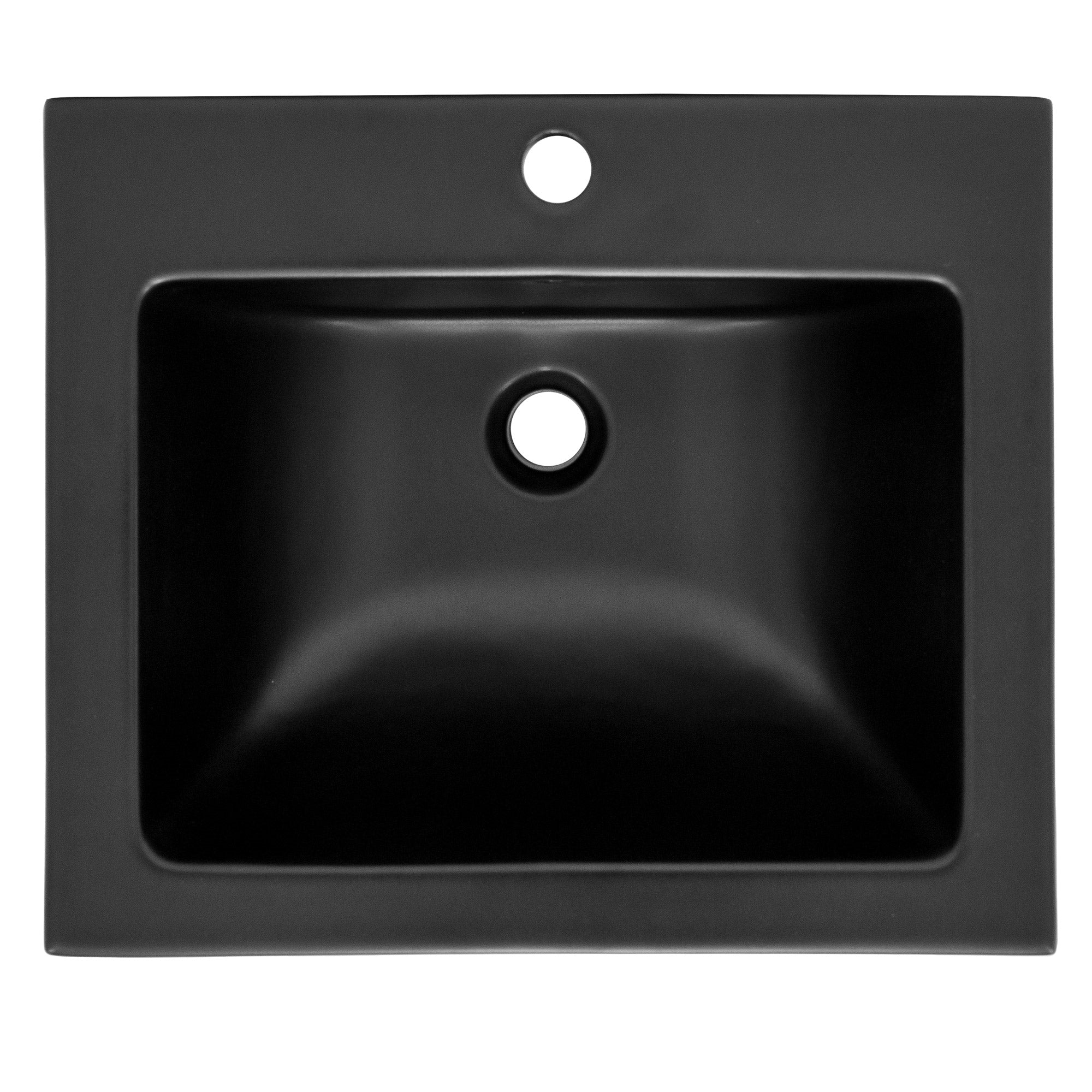 ML-Design vasque noire mate 52,5cm céramique + bonde argent