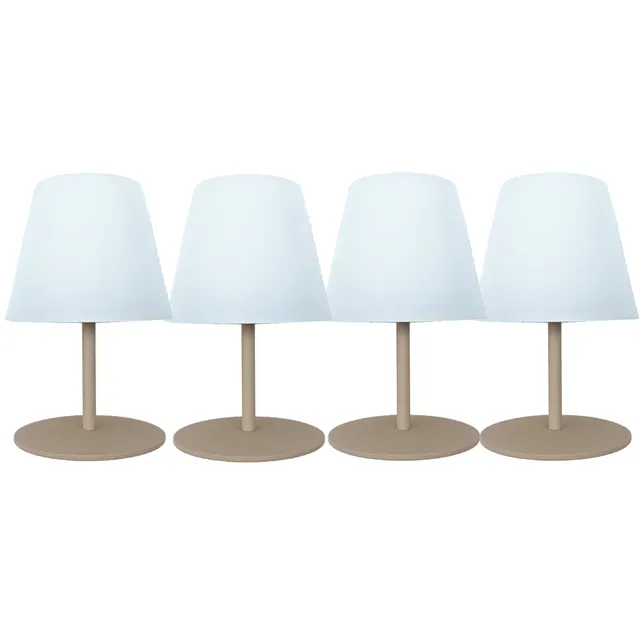 Red Deco Twins Cream lot 4 mini lampes sans fil crème H16 cm