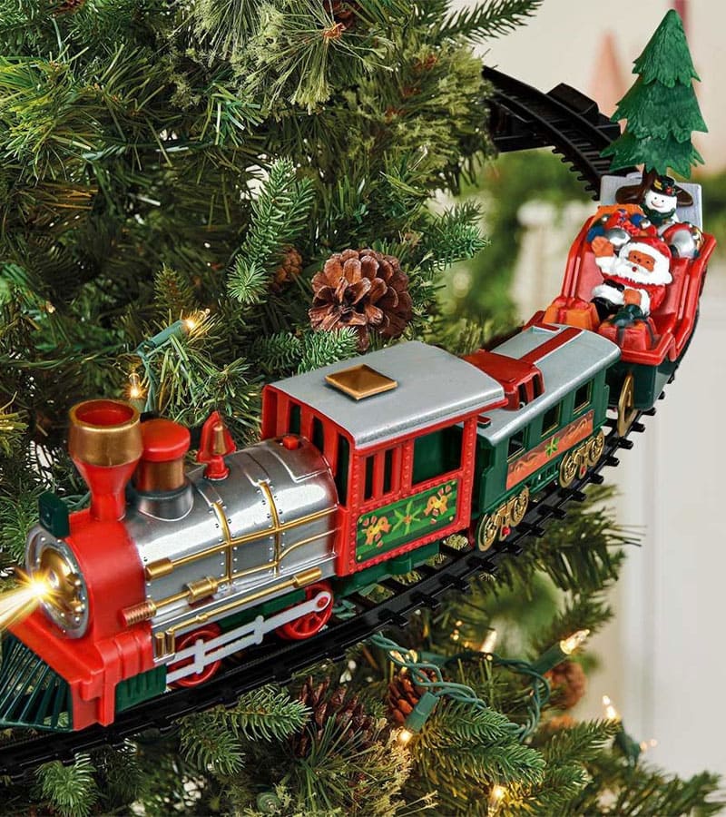 L'avant gardiste train de Noël pour sapin lumineux sonore