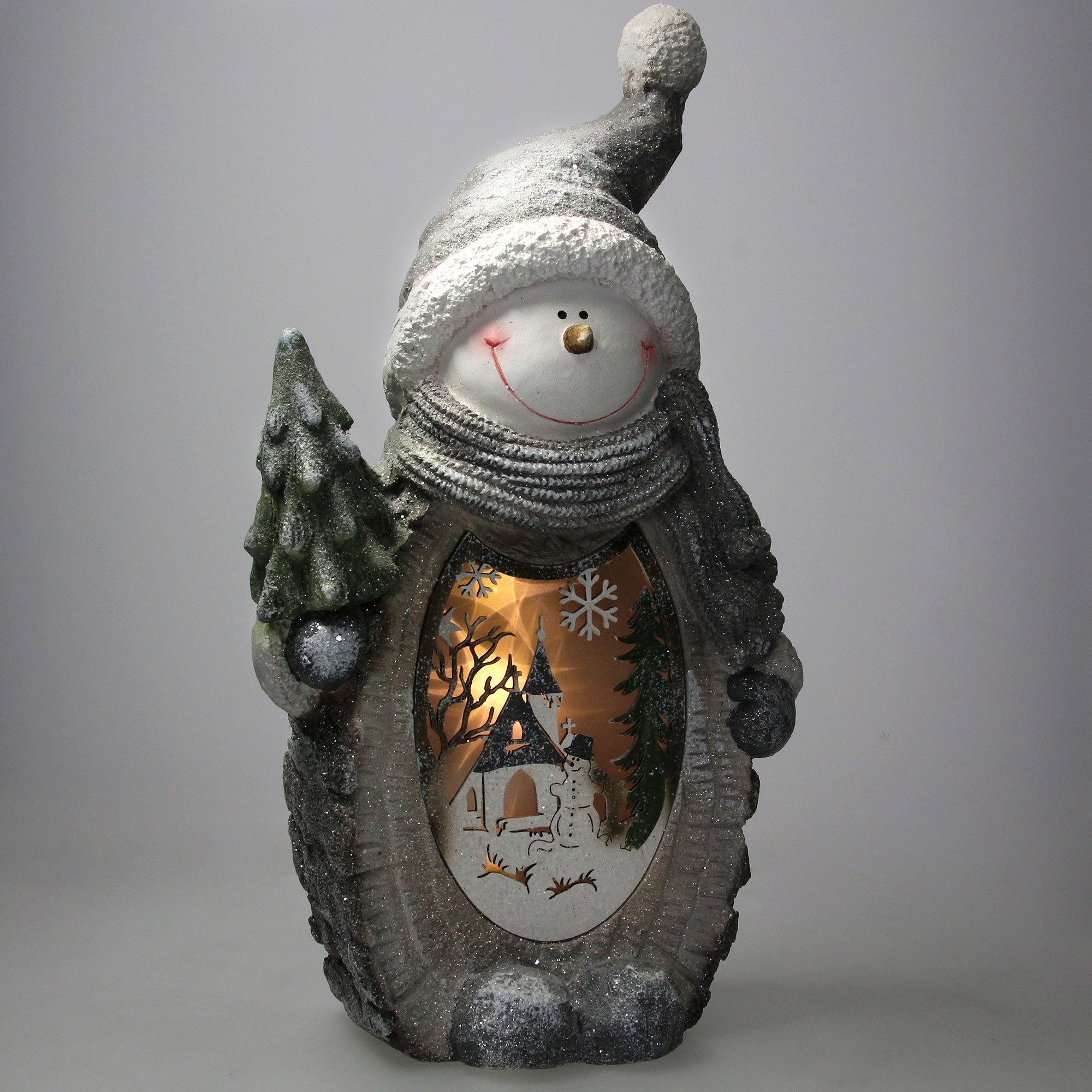 ECD Germany Haus & Wohnen Bonhomme neige LED 53 cm polyresine
