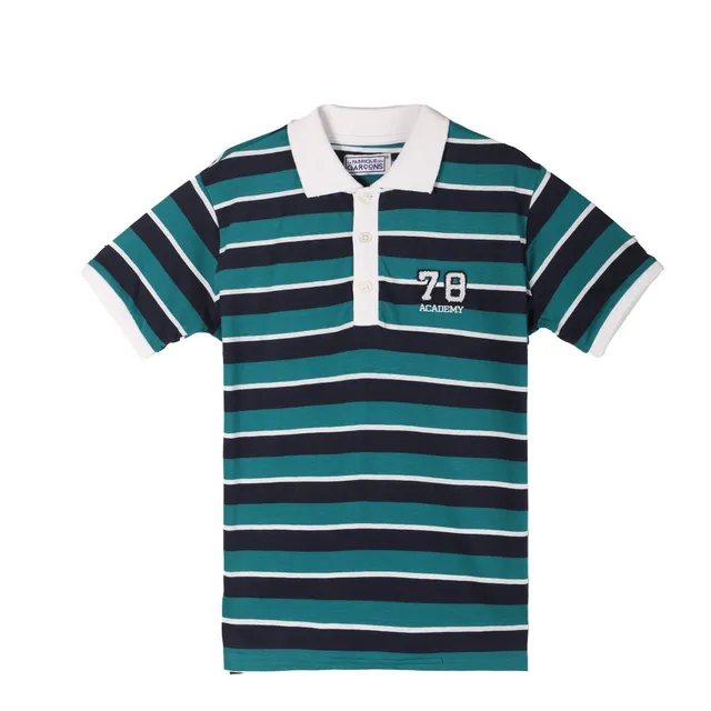 Polo à rayures vert enfant 03A-12A