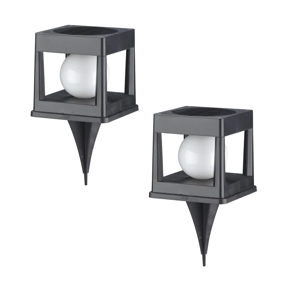 Red Deco Cubya balise solaire blanc chaud lot de 2 H21,5cm