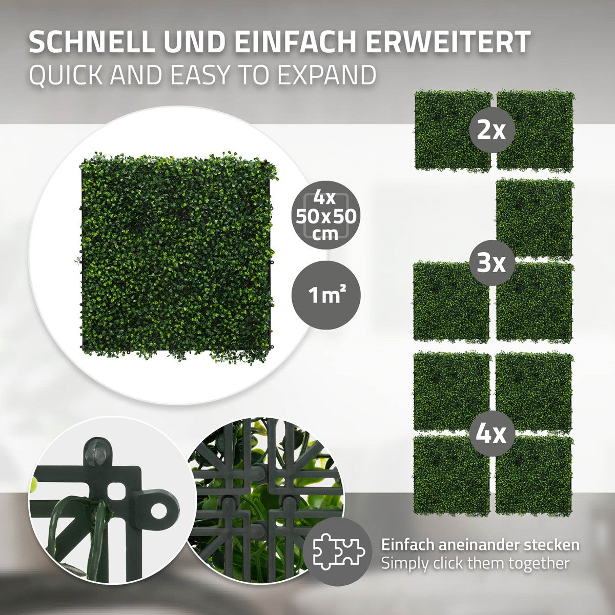 ECD Germany Haus Wohnen Mur Végétal Buxus 4x50x50