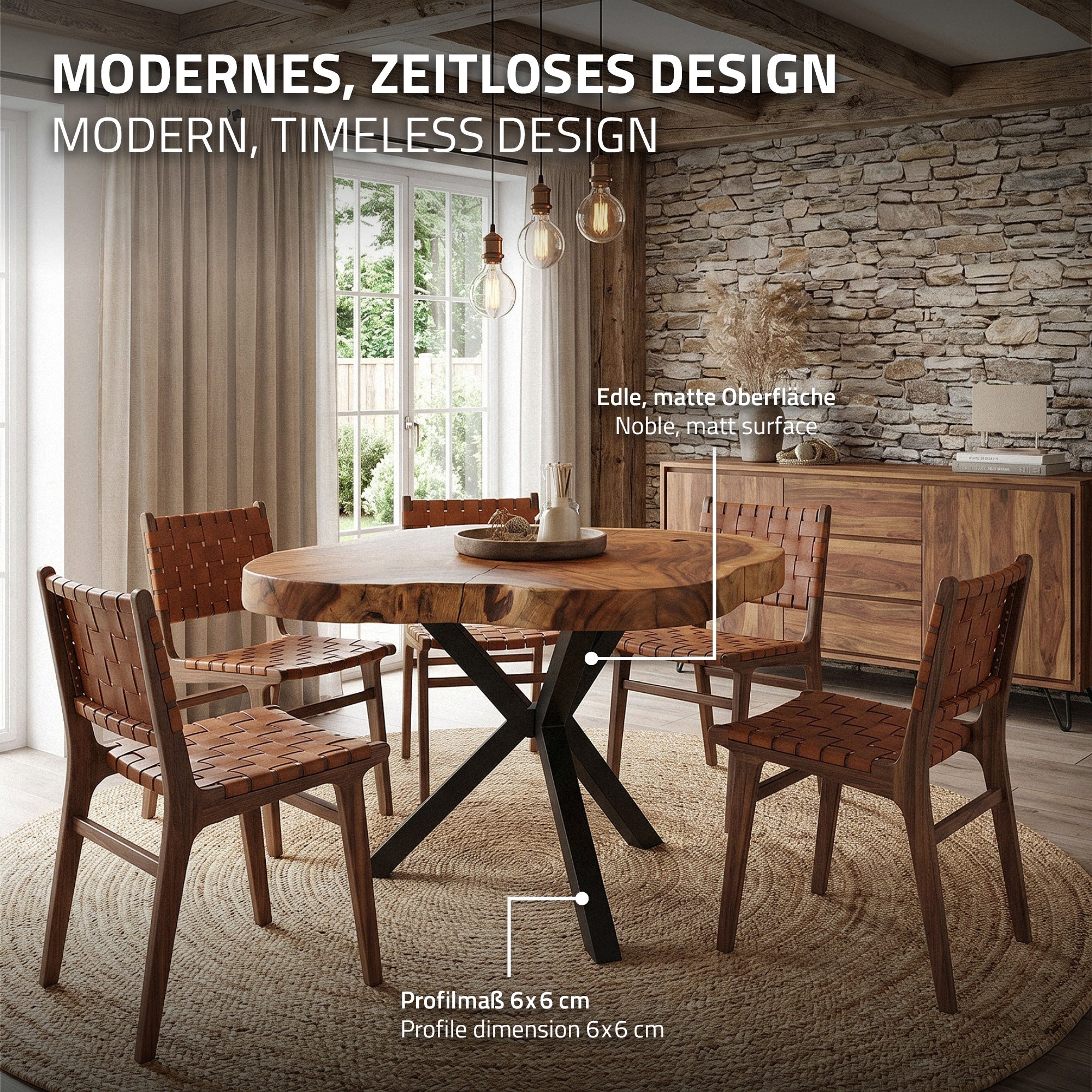 ECD Germany Möbel pied de table Spider acier noir 94,5x73 cm