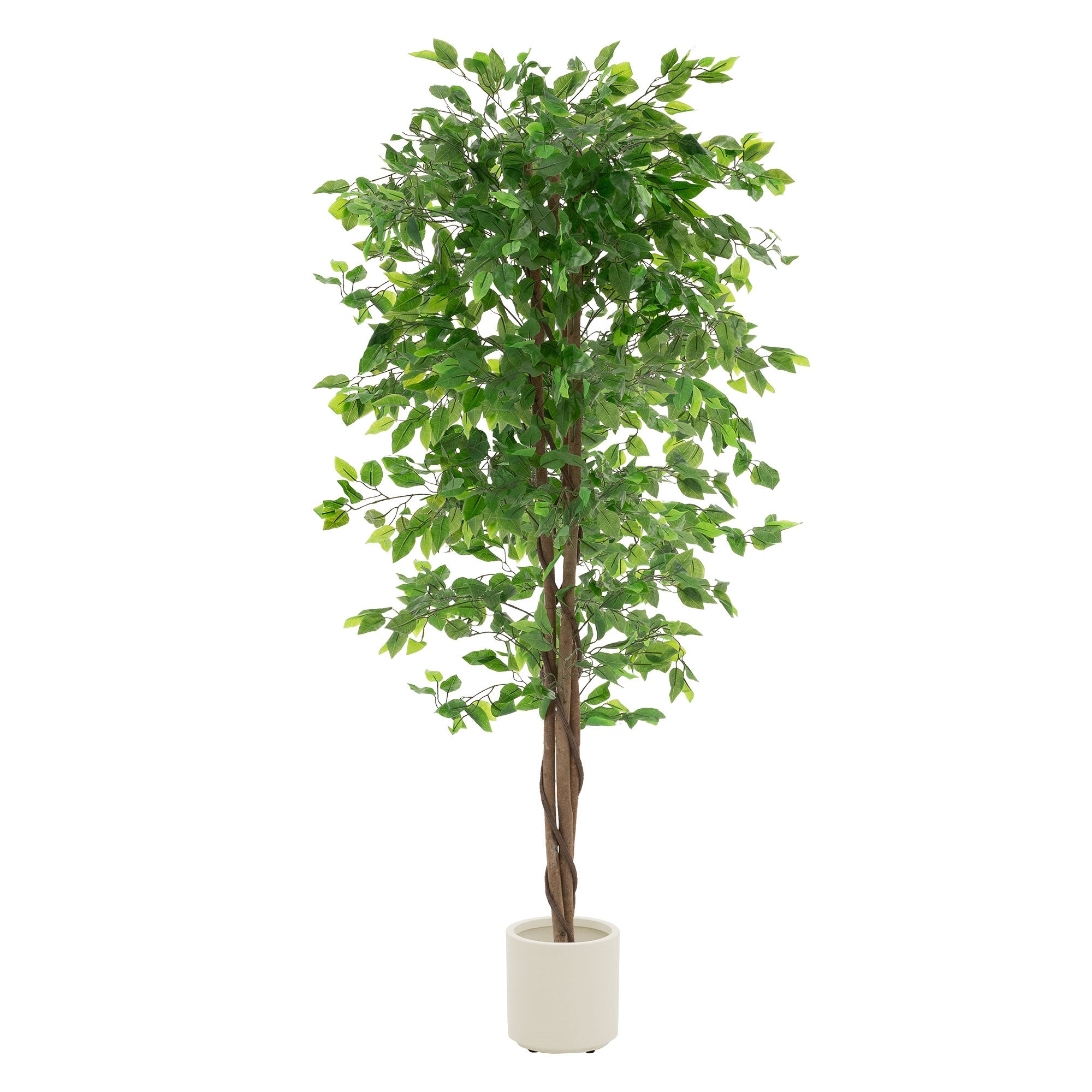ML-Design Ficus artificiel 120 cm pot feuillage dense