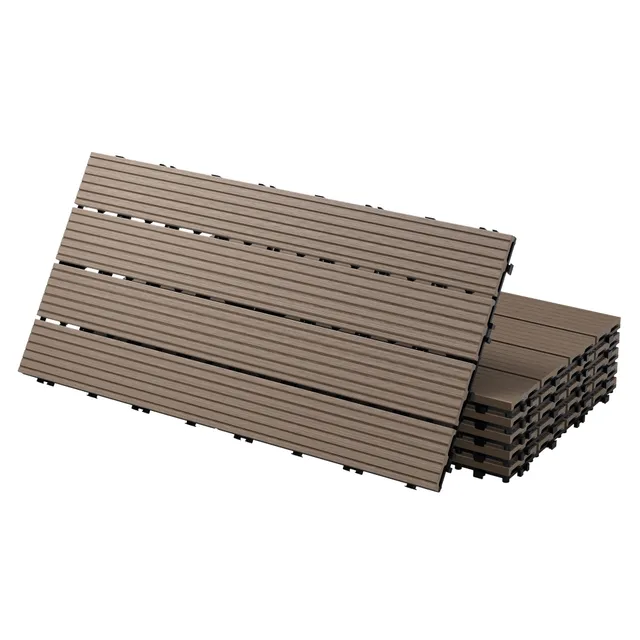 ECD Germany Garten dalle terrasse 60x30 cm brun foncé 1m² WPC