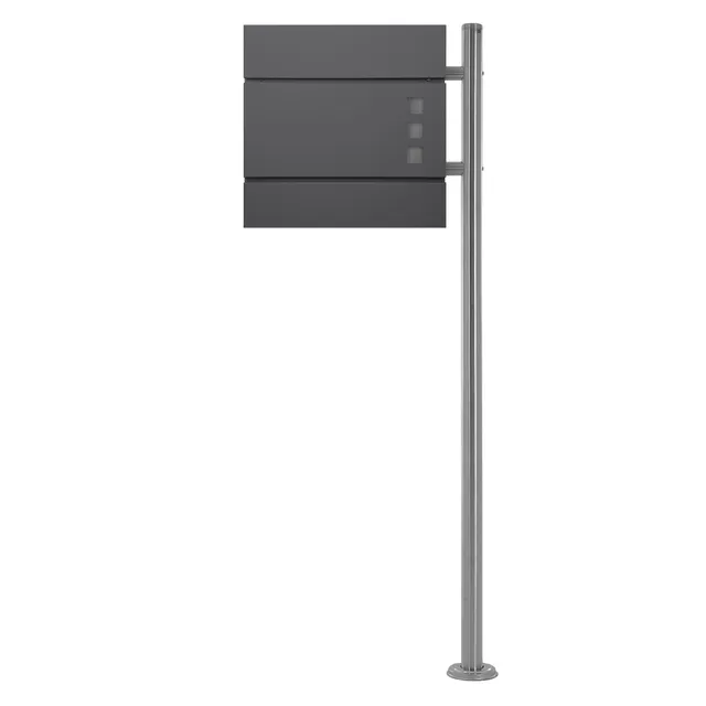 ECD Germany Boîte aux Lettres sur Pied Acier Argent 120cm