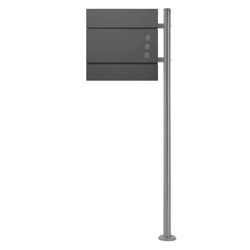 ECD Germany Boîte aux Lettres sur Pied Acier Argent 120cm