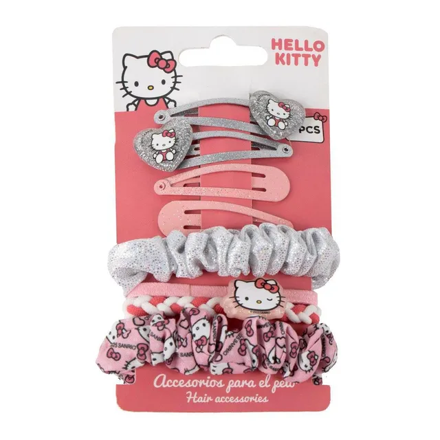 Hello Kitty Lot 8 pièces barrettes cheveux chouchous