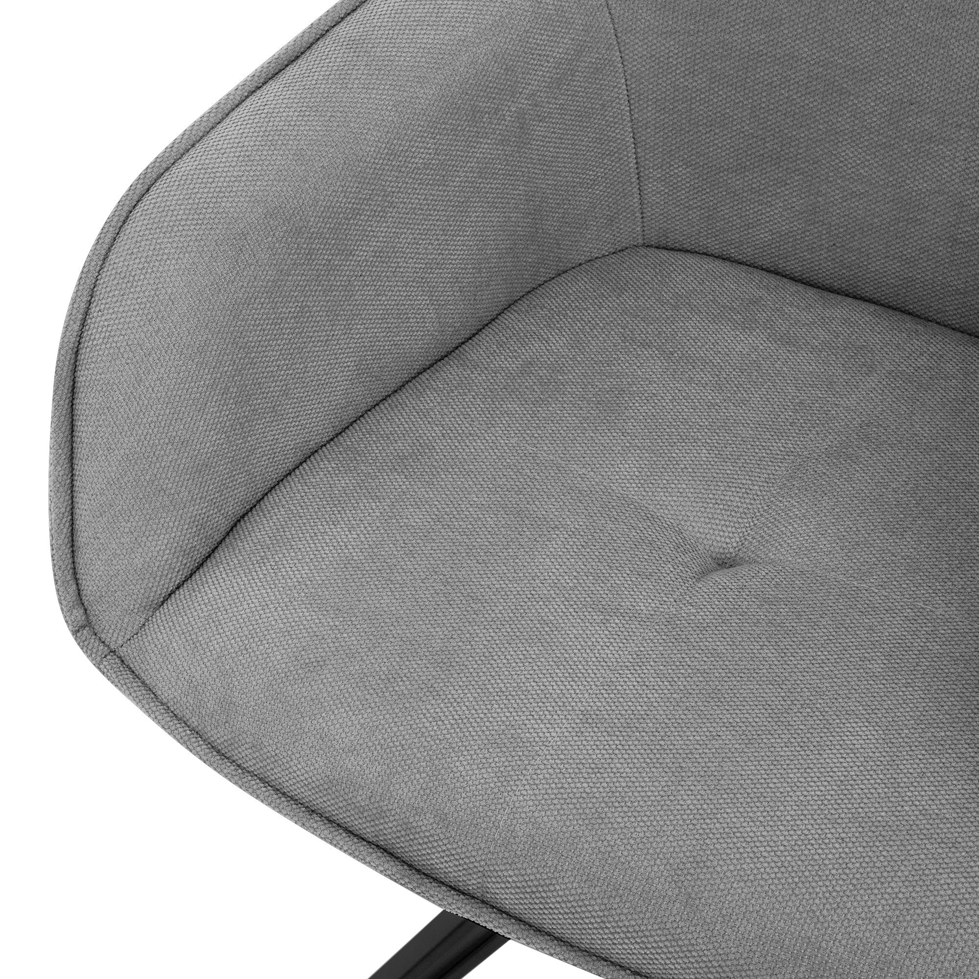 ECD Germany Möbel chaise salle à manger pivotante grise tissu