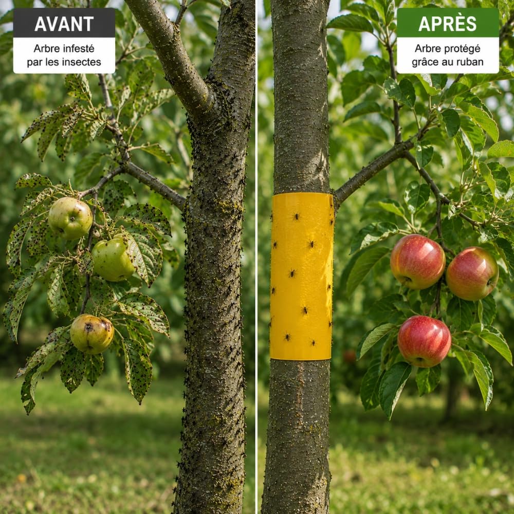 Shop-Story Maison ruban jaune anti-insectes 10x220 cm lot de 2