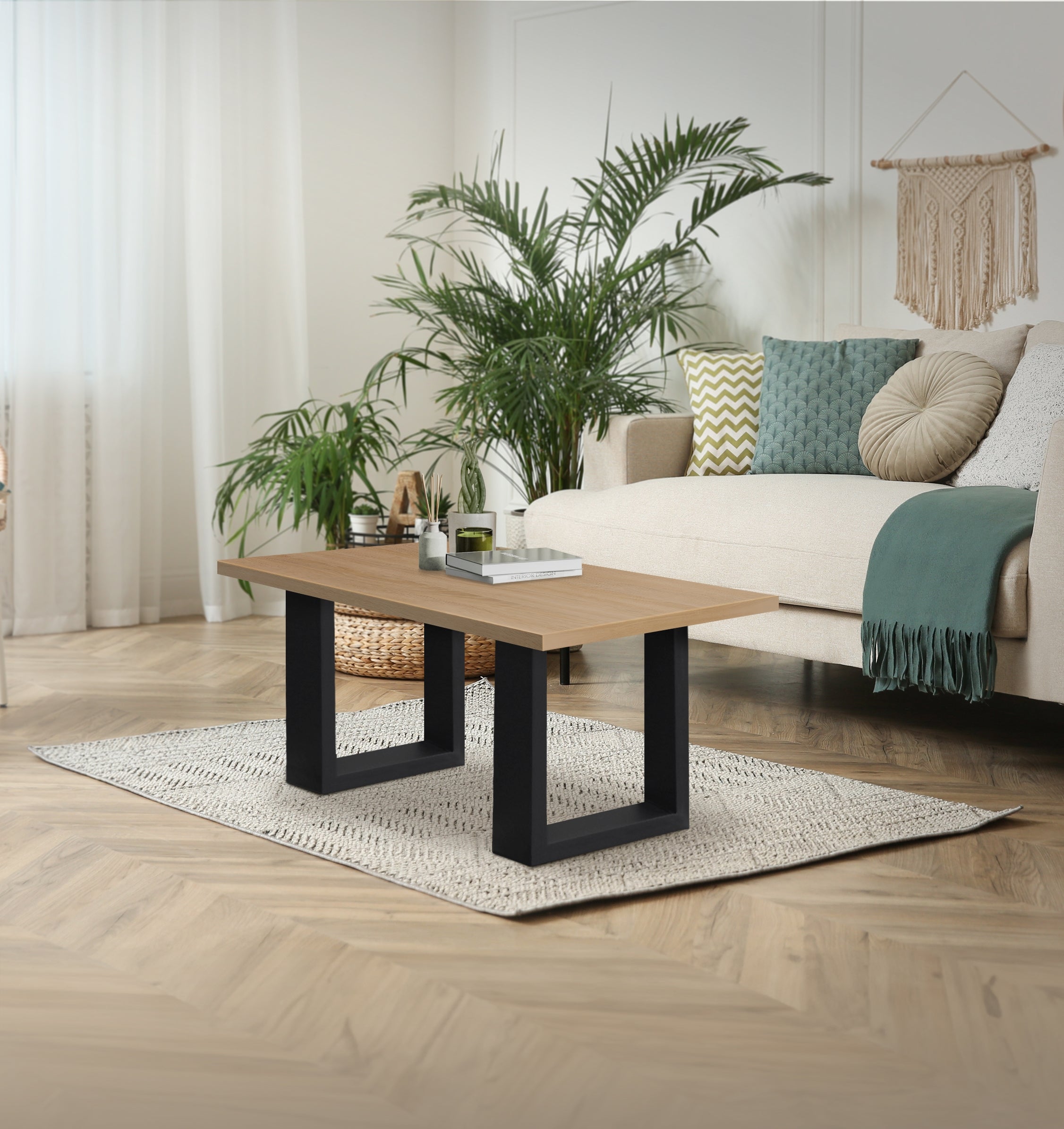 ECD Germany Garten pied de table 30x43 noir acier lot 2