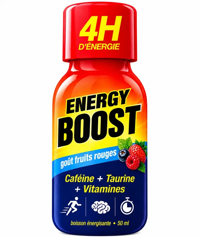 Stokomani Shot Énergisant 4H Fruits Rouges Sans Sucre