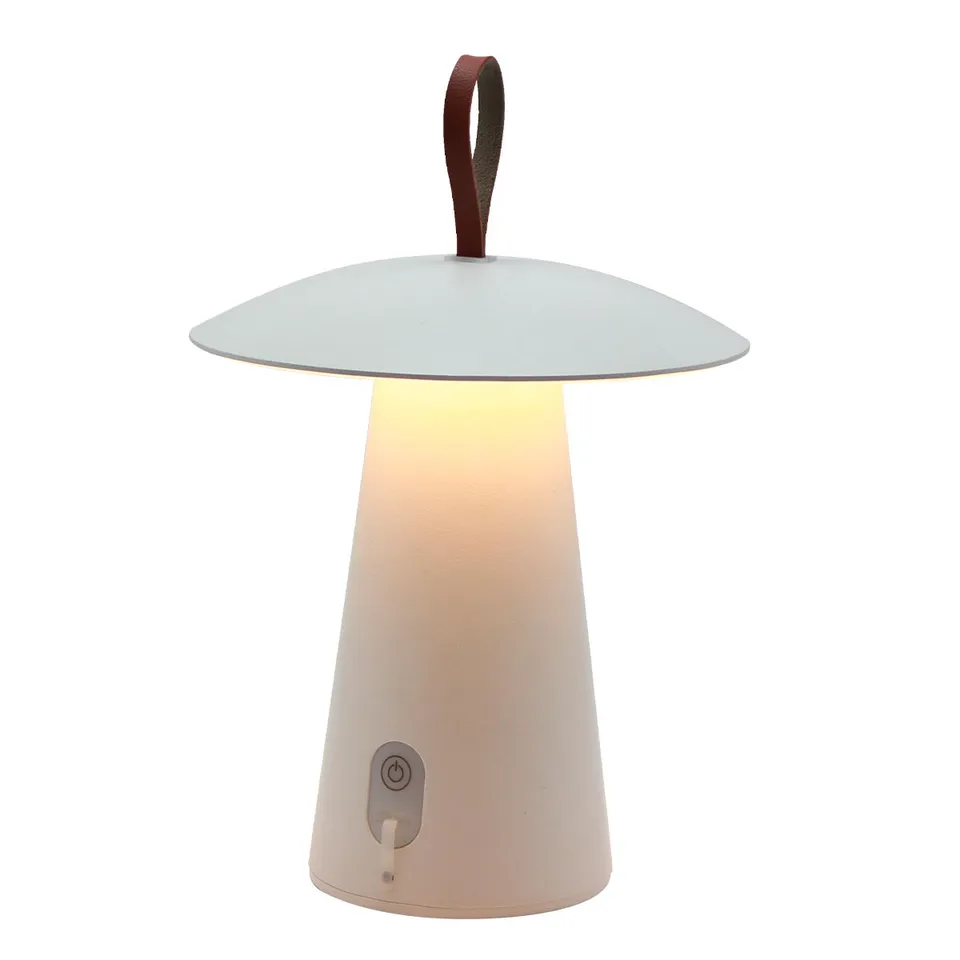 Red Deco Fungy lampe table LED cuir H29cm