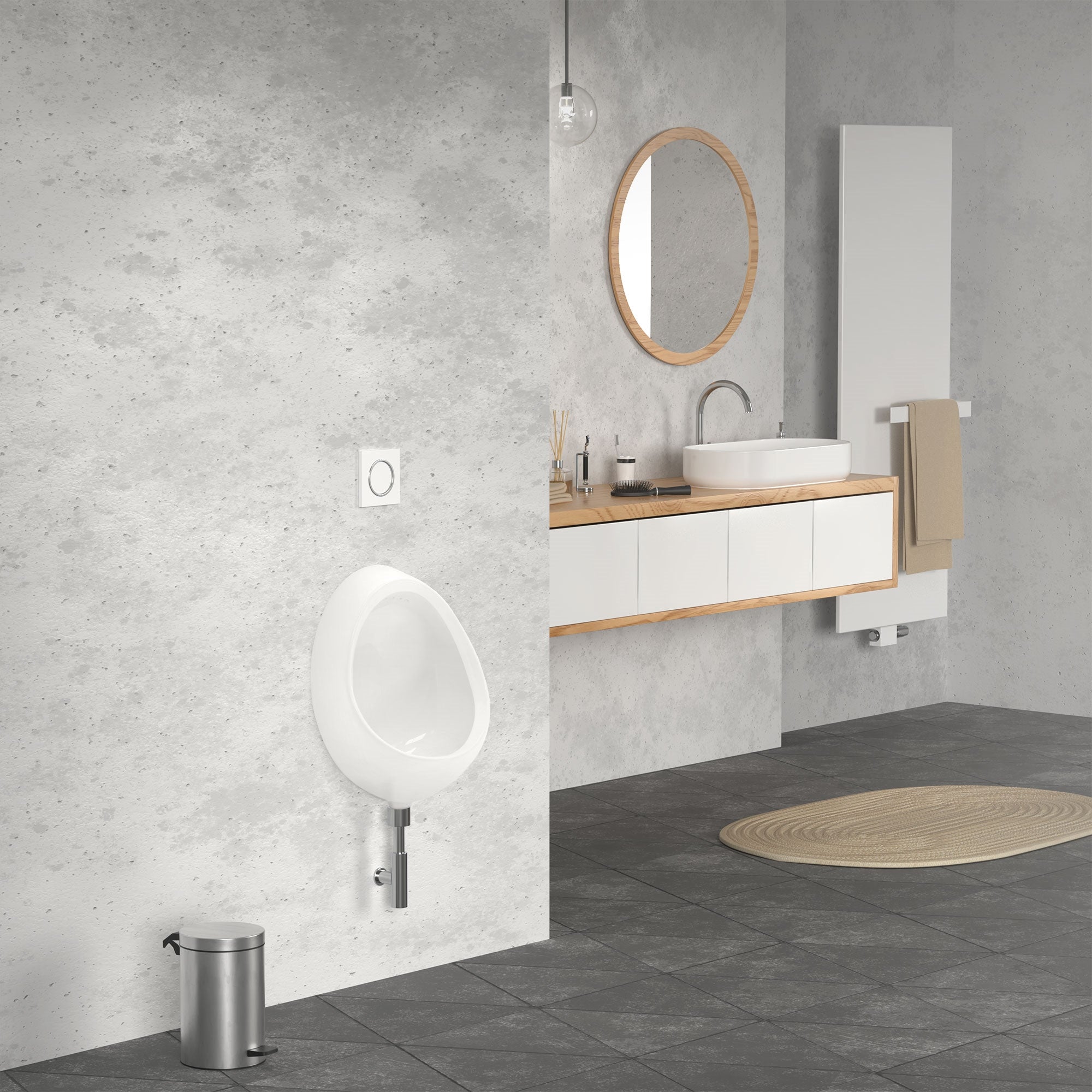 ECD Germany Sanitär Luxebath urinoir céramique mural arrivée arrière