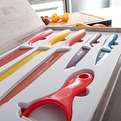 Shop-Story Set 5 Couteaux Cuisine Inox Céramique + Économe