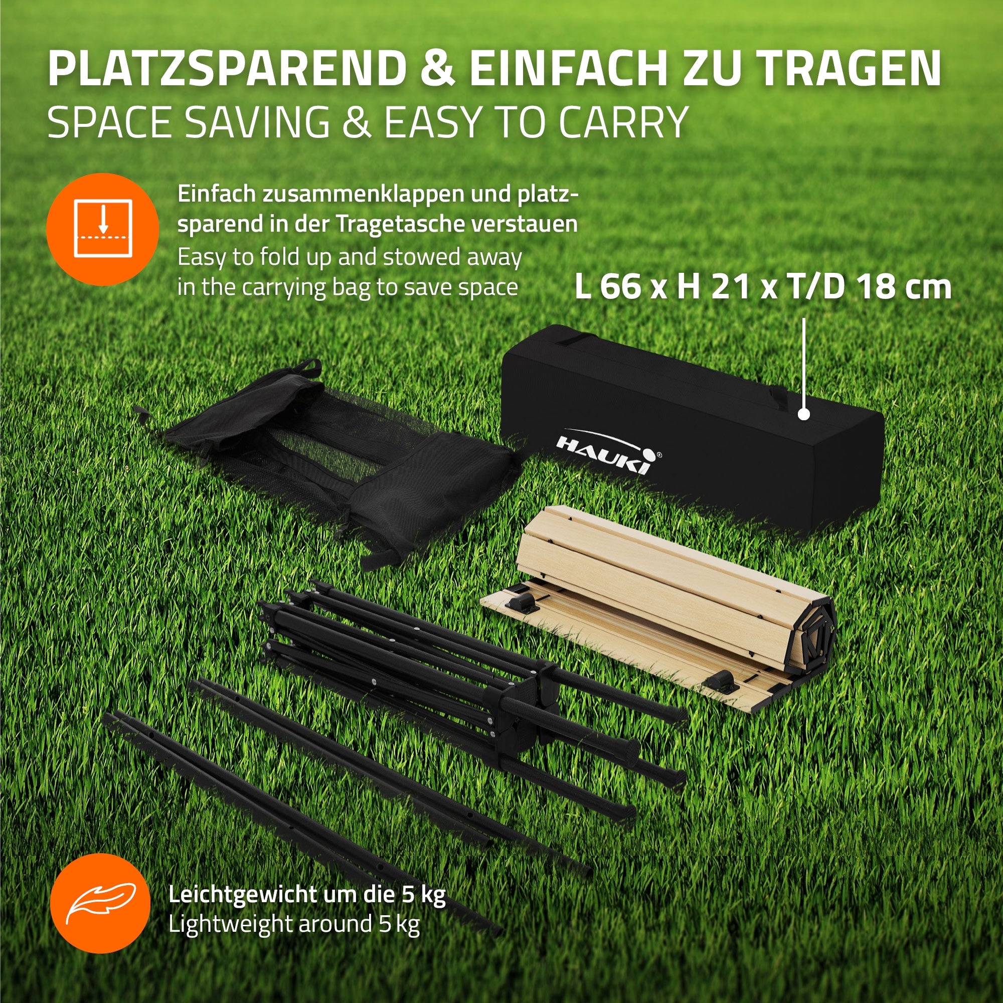 ECD Germany Hauki ensemble camping table + 2 chaises noir beige