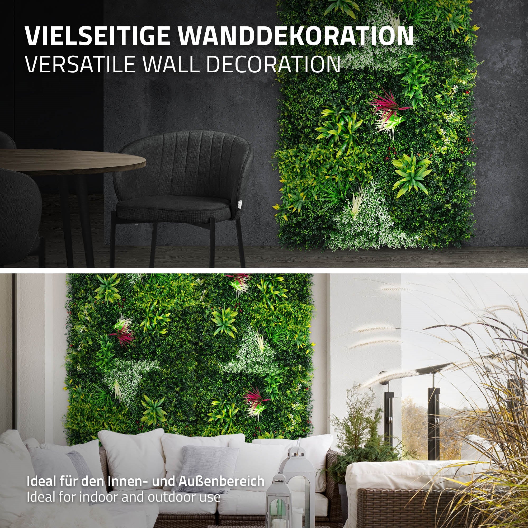 ECD Germany Haus panneau végétal 100x100cm Jungle Mix UV
