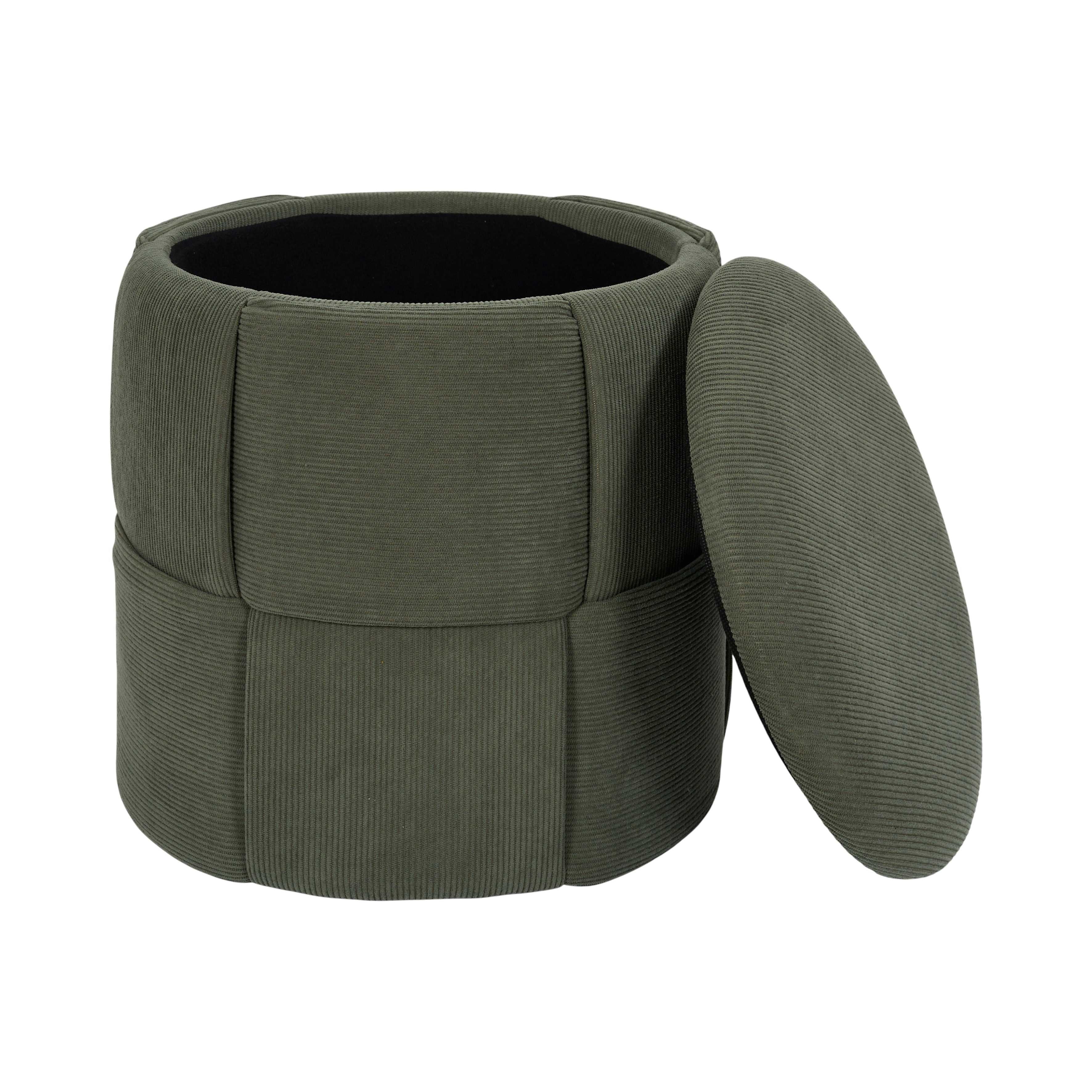 Home Deco Factory Jules pouf rangement vert tressé