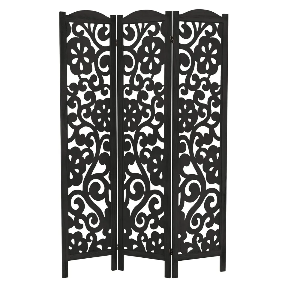 ECD Germany Möbel paravent Yokohama 3 panneaux noir 172x121 cm