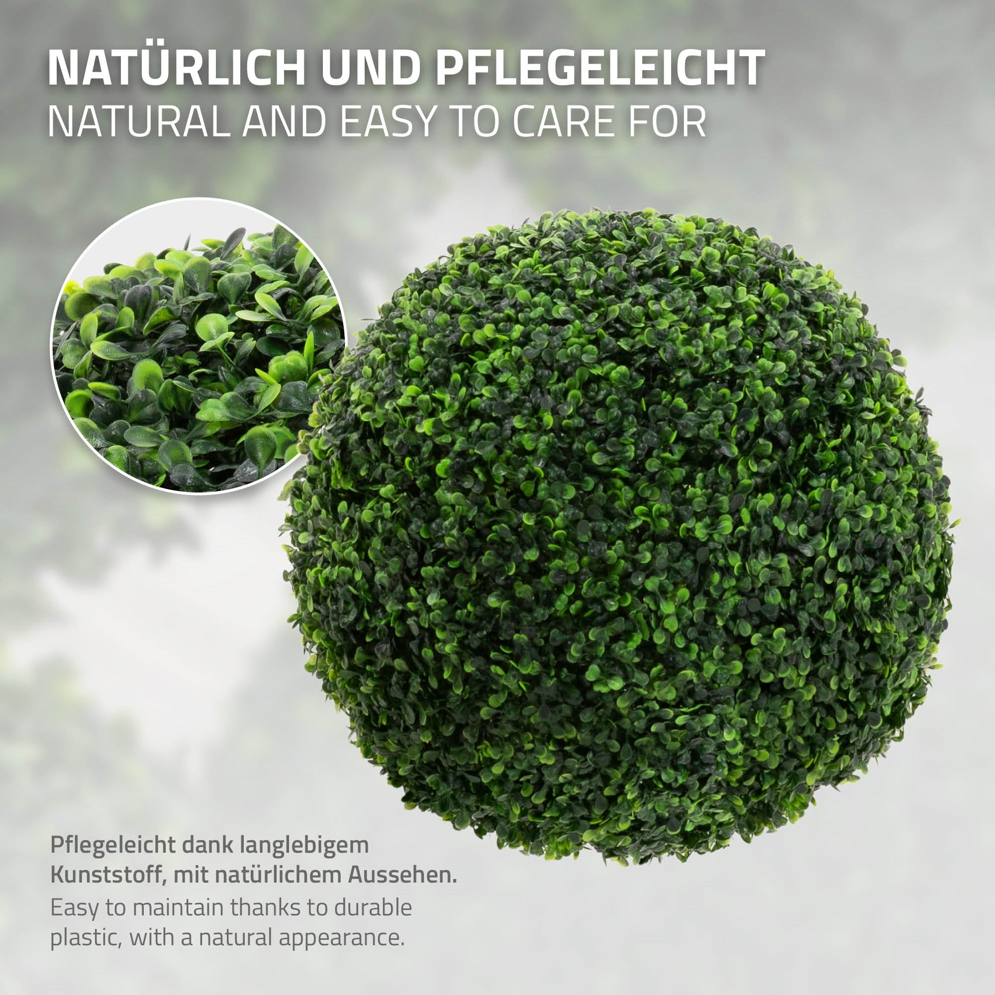 ECD Germany buis artificiel boule Ø45 cm lot de 2 vert