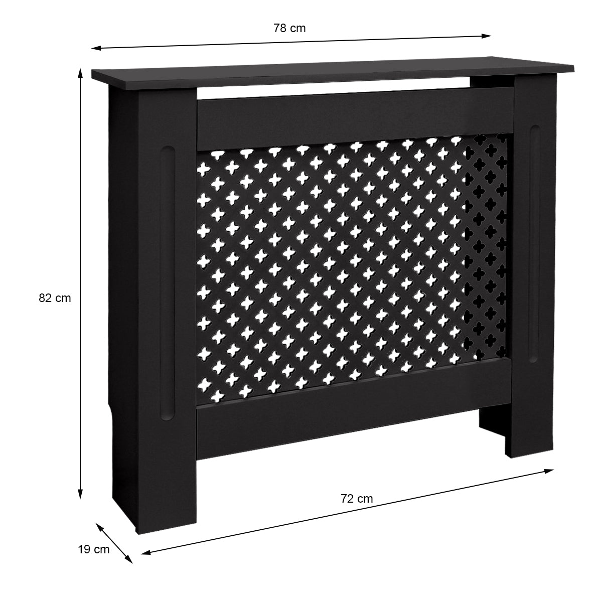 ECD Germany Heizungen Cache Radiateur MDF Noir 78x19x82 cm
