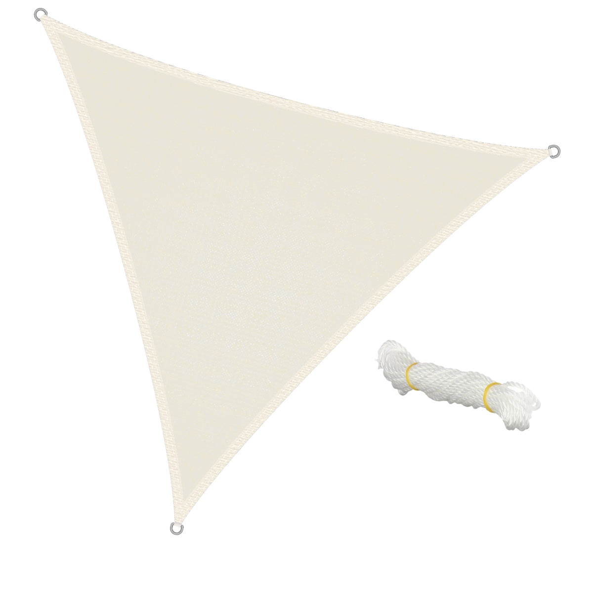 ECD Germany Garten voile ombrage 3,6x3,6x3,6 m crème HDPE