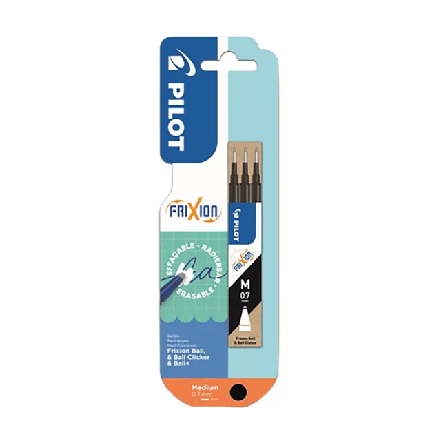 Pilot FriXion Ball Clicker recharge stylo noir x3