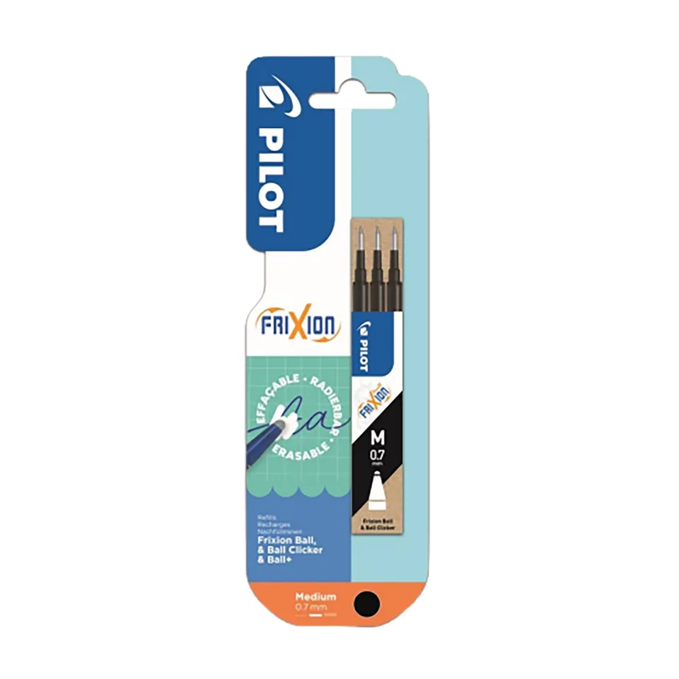 Pilot FriXion Ball Clicker recharge stylo noir x3
