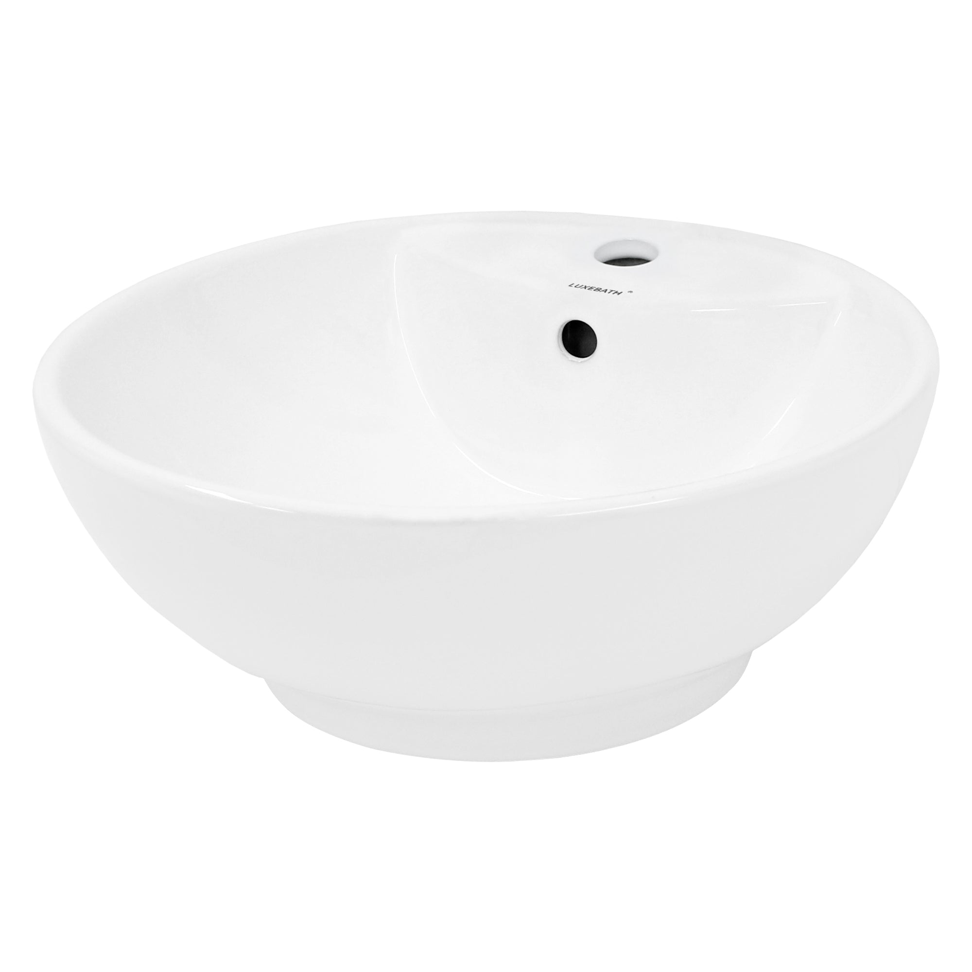 LuxeBath lavabo rond à poser blanc céramique Ø45,5 cm