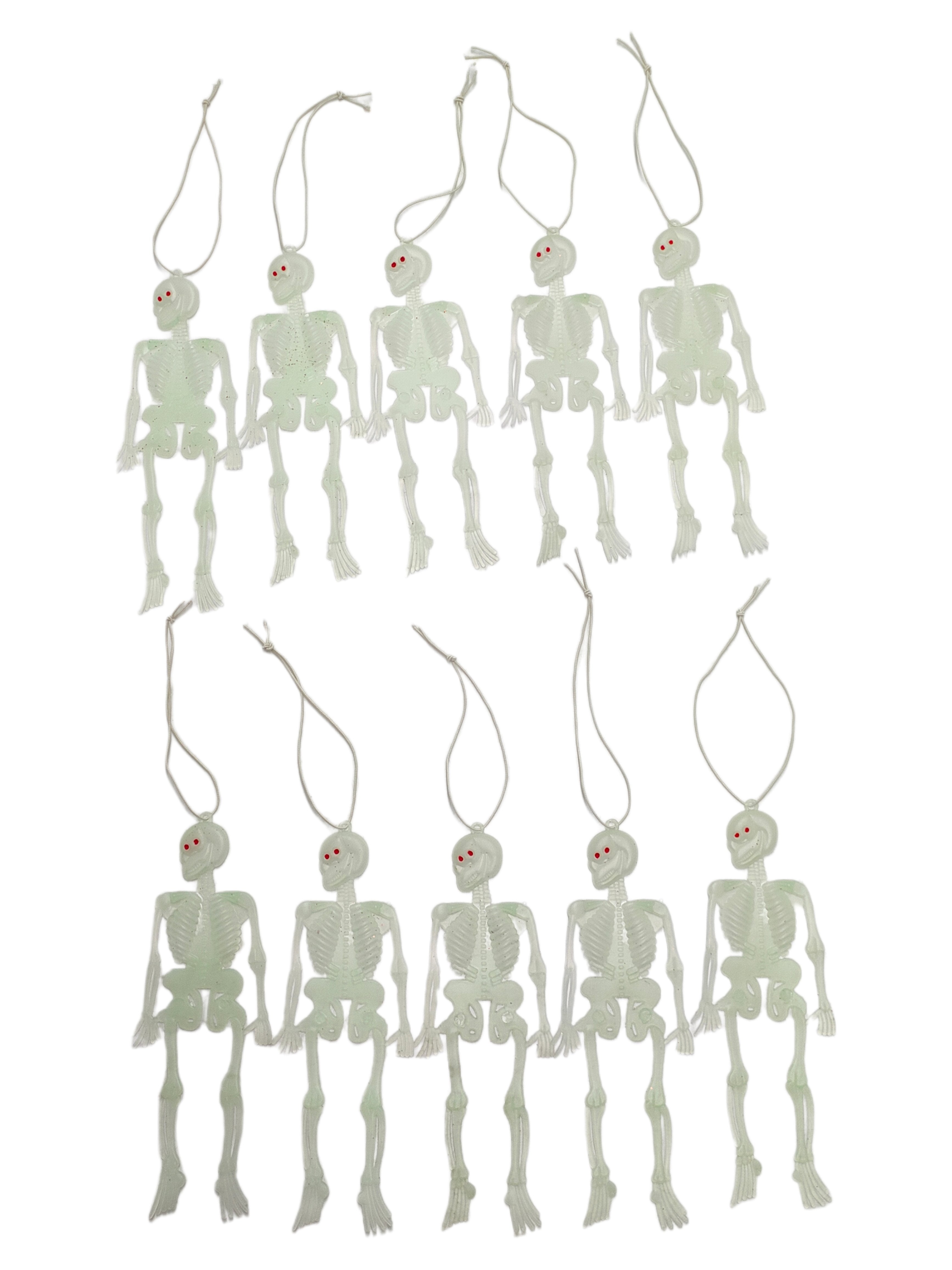 Stokomani Fêtes et cérémonies squelette phosphorescent Halloween 10 pièces